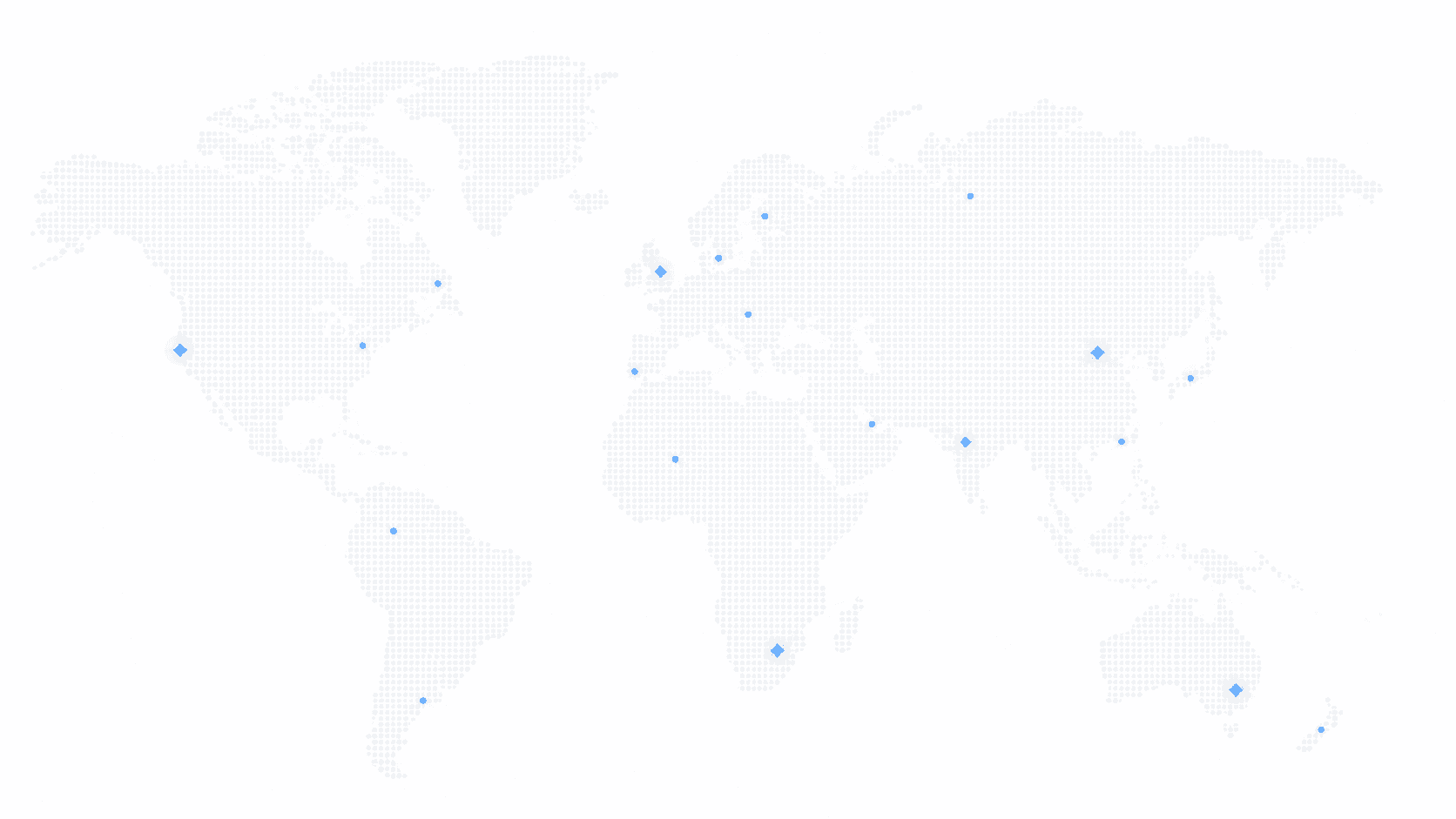 World map highlighting the markets Kamar BV works across